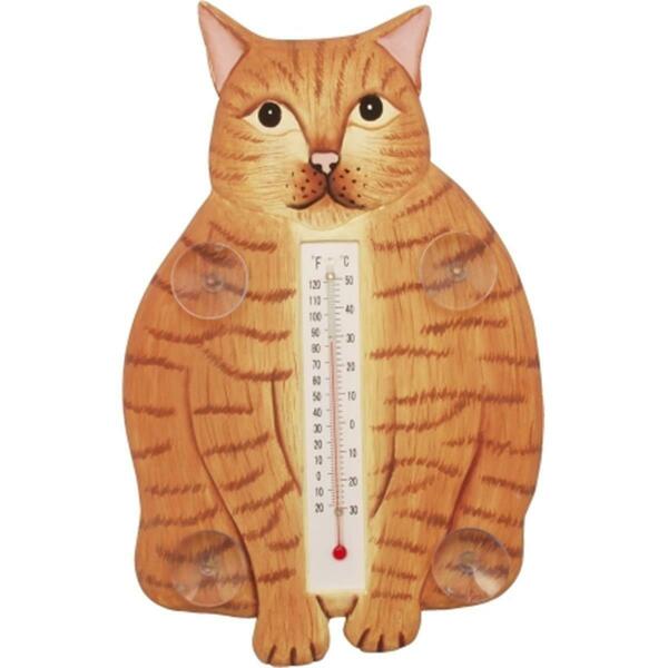 Songbird Essentials Fat Orange Tabby Cat Small Window Thermometer SE2170912